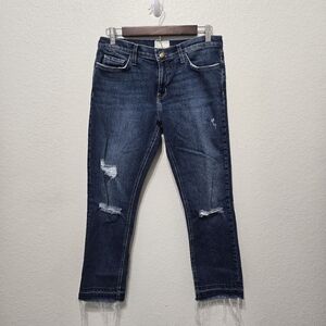 Current Elliot Cropped Straight Blue Jeans Size 29